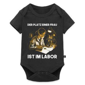 Der Platz einer Frau ist im Labor MTLA design - Baby Premium Kurzarmbody - Schwarz - Vorne