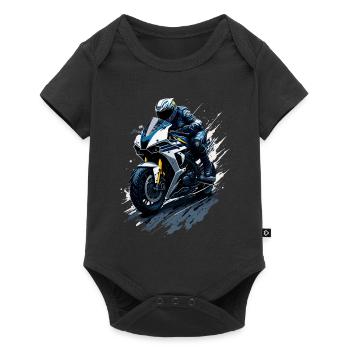 Sport motorcycle illustration - Baby Premium short-sleeve bodysuit - black - Front