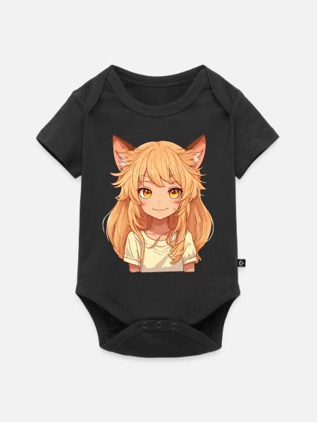 Kemonomimi Anime Manga Kawaii Chibi Girl Character - Baby Premium short-sleeve bodysuit - black
