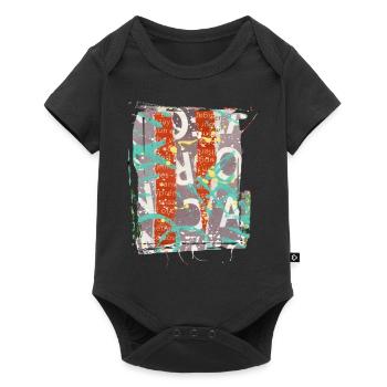 Newspaper Clips Scrapbook Magazines Alphabet Code - Baby Premium short-sleeve bodysuit - black - Front