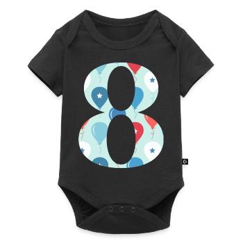 8th anniversary balloon - Baby Premium short-sleeve bodysuit - black - Front