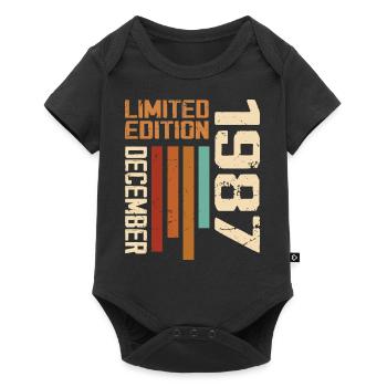 Dezember 1987 - 1987 Dezember - Baby Premium Kurzarmbody - Schwarz - Vorne