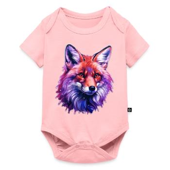 Colorful fox head - Baby Premium short-sleeve bodysuit - rose - Front