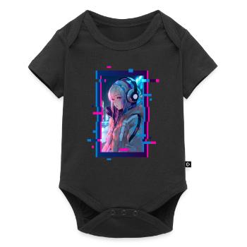 Cyber Futuristic Girl - Anime Shirt - Baby Premium short-sleeve bodysuit - black - Front