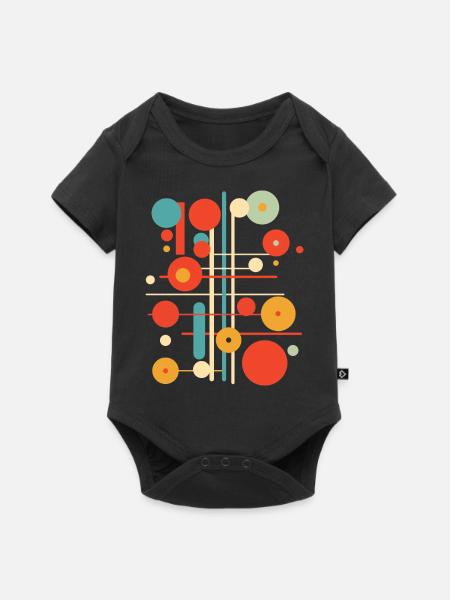 Sixties Design - Baby Premium Kurzarmbody - Schwarz