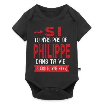 Philippe Si tu n as pas un bruno Cadeau Philippe - Body à manches courtes Premium Bébé - noir - Devant