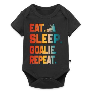 Eat Sleep Goalie Repeat Hockey Lover gift - Body à manches courtes Premium Bébé - noir - Devant