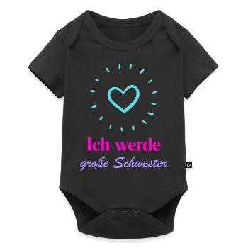 Ich werde große Schwester von einem Bruder - Baby Premium Kurzarmbody - Schwarz - Vorne