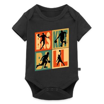 Basket-ball Basket-ball joueur Fan Vintage rétro - Body à manches courtes Premium Bébé - noir - Devant
