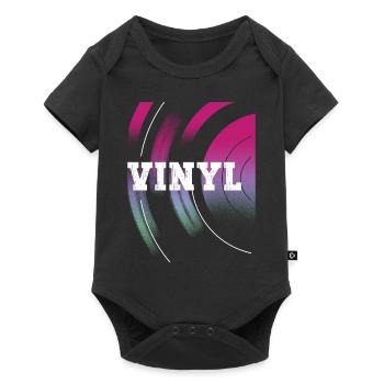 Disque Vinyle LP Platine Rétro - Body à manches courtes Premium Bébé - noir - Devant