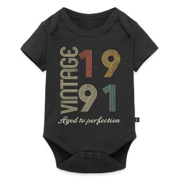 Cadeau d’anniversaire 33 ans - 1991 - Body à manches courtes Premium Bébé - noir - Devant