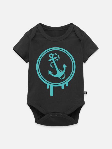 anker icon klecks - Baby Premium Kurzarmbody - Schwarz