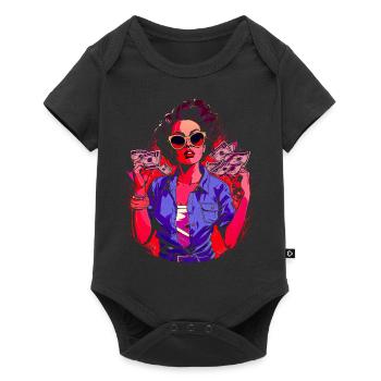 Belle femme peinture art visage femme colorée - Body à manches courtes Premium Bébé - noir - Devant