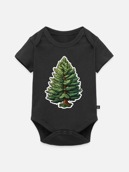 Tanne einzelner Baum - Baby Premium Kurzarmbody - Schwarz