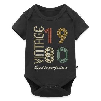 Cadeau d’anniversaire 44 ans - 1980 - Body à manches courtes Premium Bébé - noir - Devant