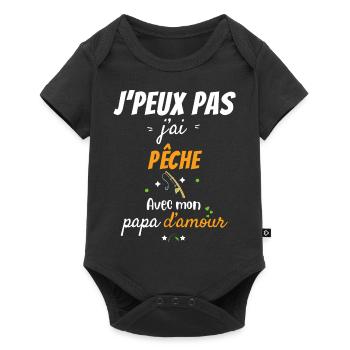 Family Fishing - Baby Premium short-sleeve bodysuit - black - Front