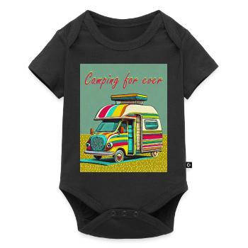 Camping pour toujours - Body à manches courtes Premium Bébé - noir - Devant