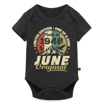 Juin 1948 Cadeau Anniversaire Juin 1948 Juin 1948 - Body à manches courtes Premium Bébé - noir - Devant