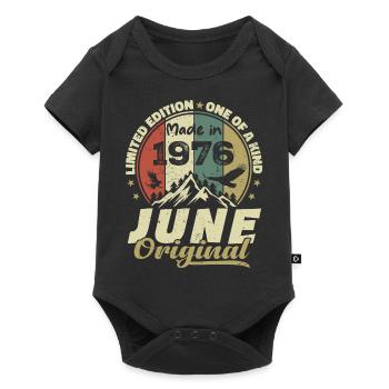 Juni 1976 Geburtstagsgeschenk Juni 1976 Juni 1976 - Baby Premium Kurzarmbody - Schwarz - Vorne