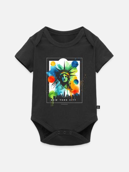 Pulsierende NYC Liberty - Baby Premium Kurzarmbody - Schwarz