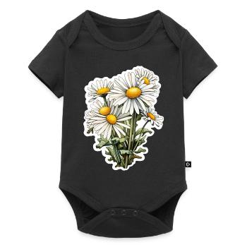 Chamomile 6 Flowers - Baby Premium short-sleeve bodysuit - black - Front