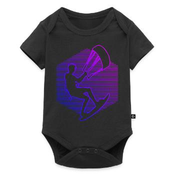 Kitesurfeur Femmes Kitesurf Kiting Hommes - Body à manches courtes Premium Bébé - noir - Devant