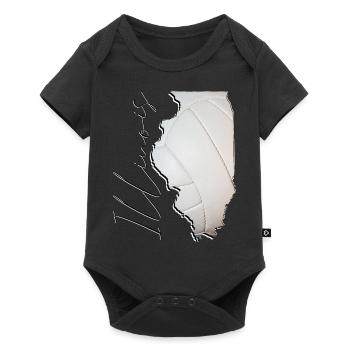 Illinois (United States) | real volleyball | Map Sct - Baby Premium short-sleeve bodysuit - black - Front