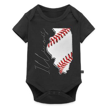 Illinois (United States) | real baseball | Map Script - Baby Premium short-sleeve bodysuit - black - Front