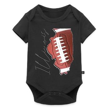 Illinois (United States) | real football | Map Scpt - Baby Premium short-sleeve bodysuit - black - Front