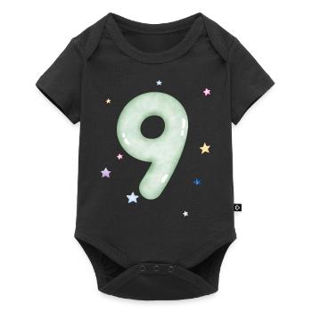 9e anniversaire watercolor étoile - Body à manches courtes Premium Bébé - noir - Devant