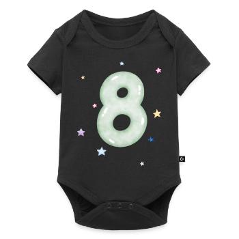 8e anniversaire watercolor étoile - Body à manches courtes Premium Bébé - noir - Devant