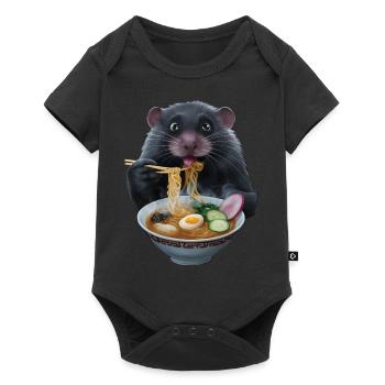 Maulwurf Ramen - Baby Premium Kurzarmbody - Schwarz - Vorne
