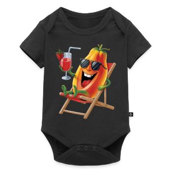 Papaya - Baby Premium Kurzarmbody - Schwarz - Vorne
