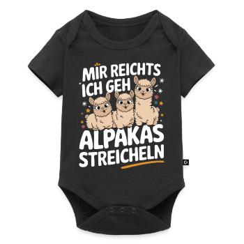Alpaca llama alpacas animal - Baby Premium short-sleeve bodysuit - black - Front