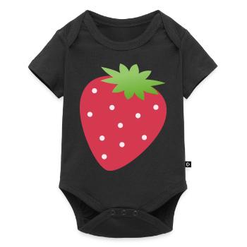 Erdbeere - Baby Premium Kurzarmbody - Schwarz - Vorne