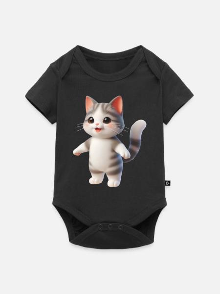 Katze 3 - Baby Premium Kurzarmbody - Schwarz