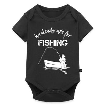 Weekend are for Fishing - Baby Premium Kurzarmbody - Schwarz - Vorne