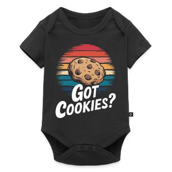Cookies Cookie Keks Kekse Schokolade - Baby Premium Kurzarmbody - Schwarz - Vorne