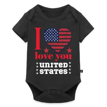 T-shirt I LOVE YOU UNITED STATES 2025 - Body à manches courtes Premium Bébé - noir - Devant