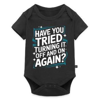 Technischer Support Computerfreak Nerd - Baby Premium Kurzarmbody - Schwarz - Vorne