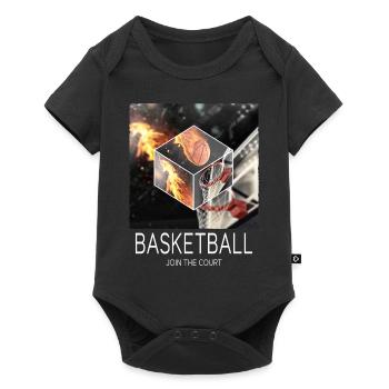 Basketball Feu Joueur de basket-ball Fan Dunking Sport - Body à manches courtes Premium Bébé - noir - Devant