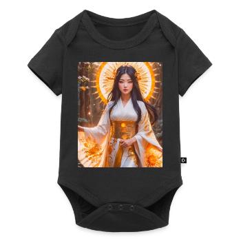 Amaterasu Déesse du soleil rayonnante en kimono blanc avec - Body à manches courtes Premium Bébé - noir - Devant