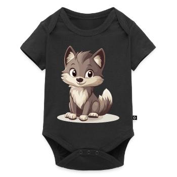 little wolf - Baby Premium short-sleeve bodysuit - black - Front