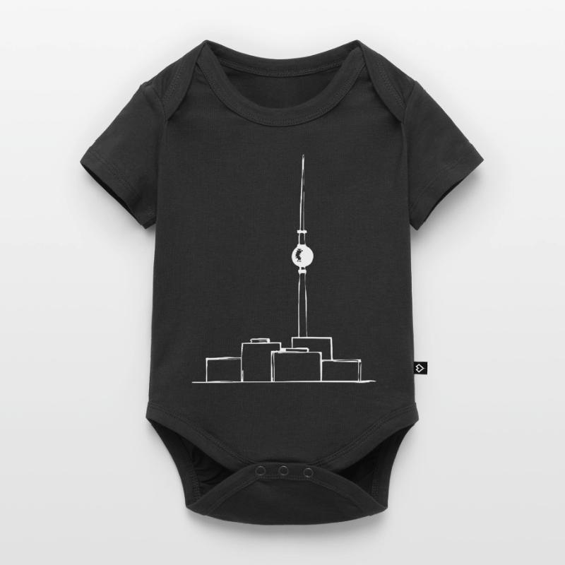 TV Tower Minimal w Baby Premium short-sleeve bodysuit