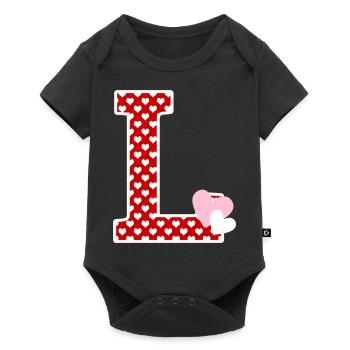 Letter l heart - Baby Premium short-sleeve bodysuit - black - Front
