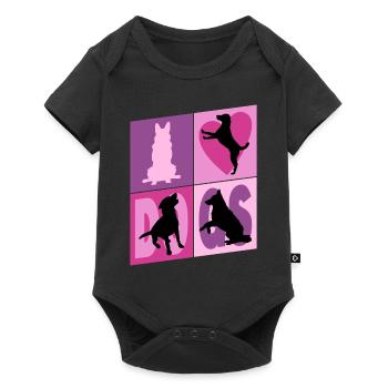 Chiens J’Aime Chiens Silhouettes Doggy Vintage - Body à manches courtes Premium Bébé - noir - Devant