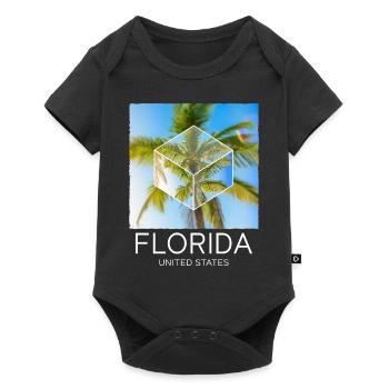 Florida USA Miami America Summer Palm Trees Beach - Baby Premium short-sleeve bodysuit - black - Front