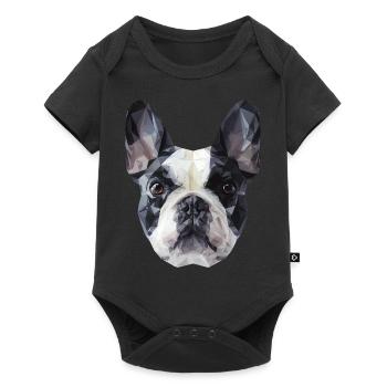 French Bulldog Low Poly Design - Baby Premium short-sleeve bodysuit - black - Front