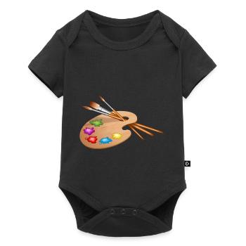 maler painter pinsel paint farbe artist color colo - Baby Premium Kurzarmbody - Schwarz - Vorne