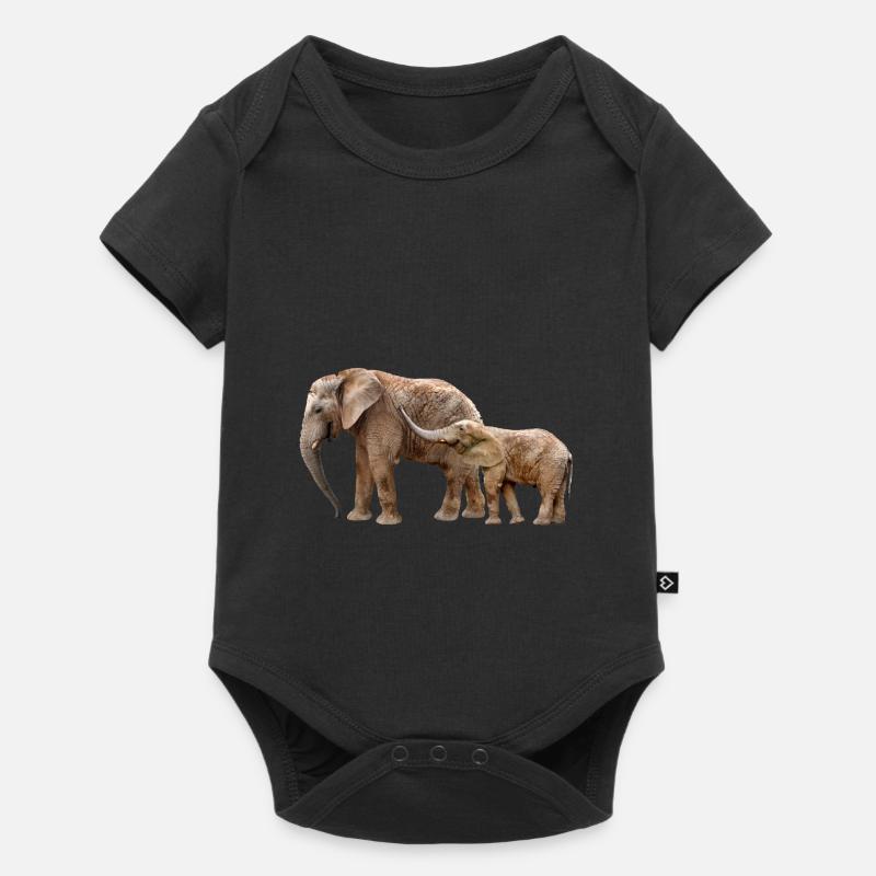 Éléphant - Body à manches courtes Premium Bébé - noir